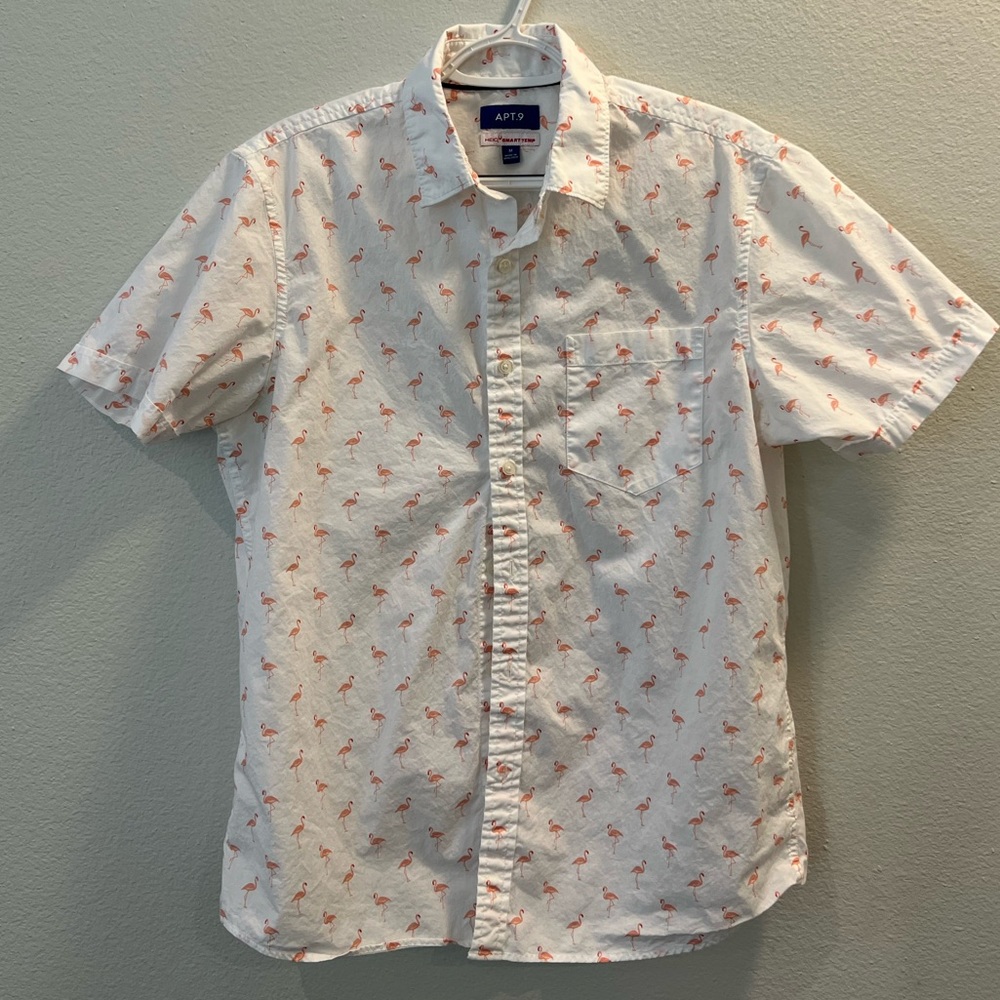 Mens flamingo button down size medium Heiq smart temp